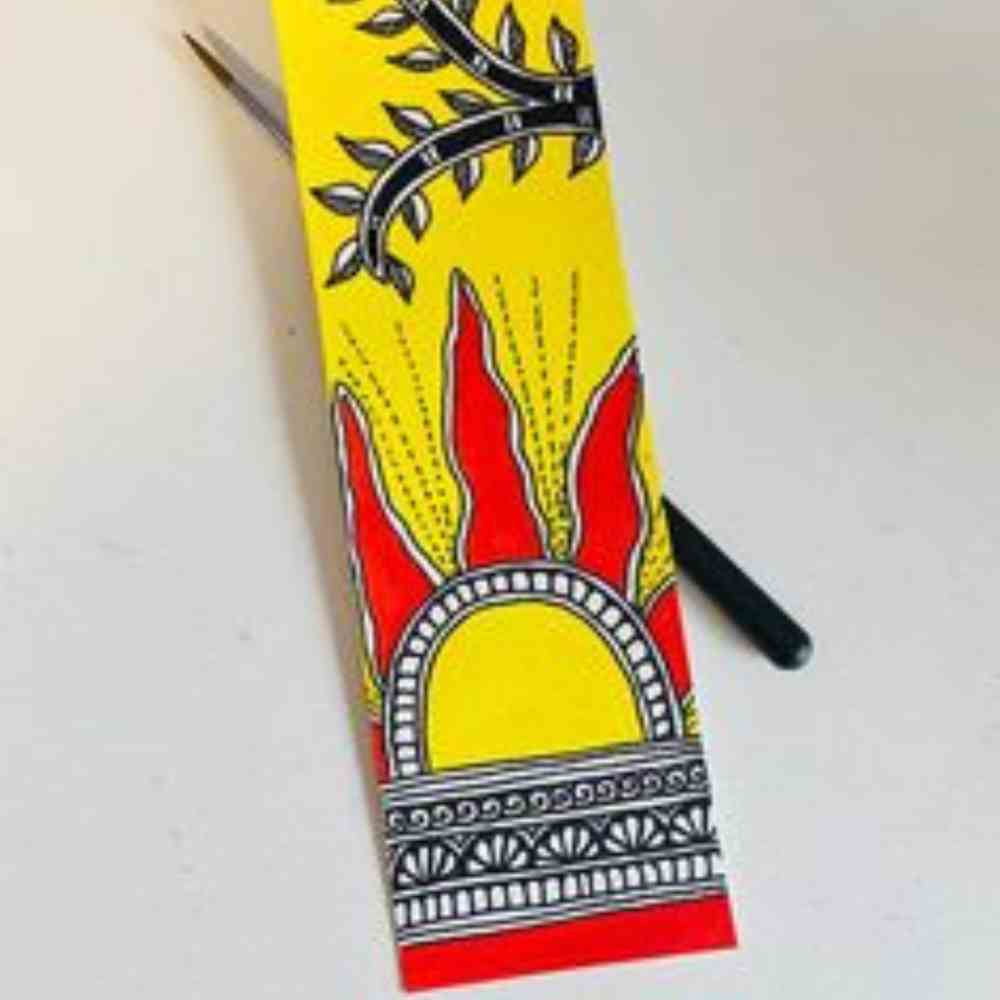 Rising Sun Madhubani Handpainted Bookmark